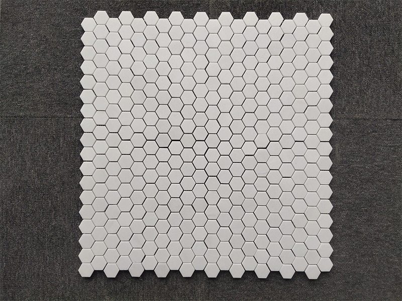 Thassos White Marble Hexagon Mosaic