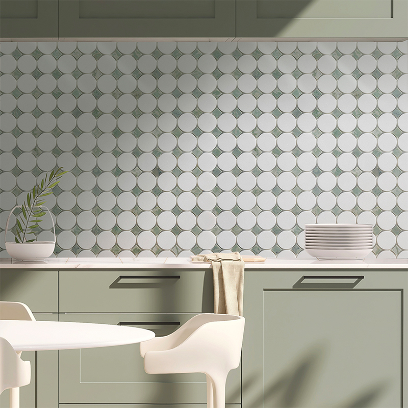 application of round mosaic
