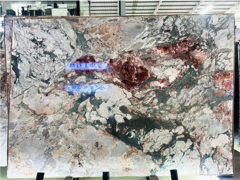 Four Seasons Pink Green Marble Slab