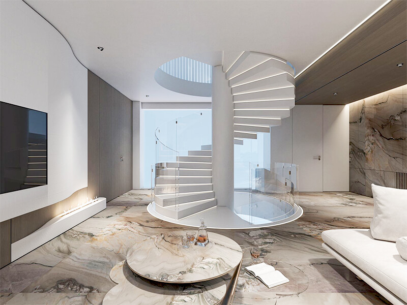 Propitious Omen Marble Living Room