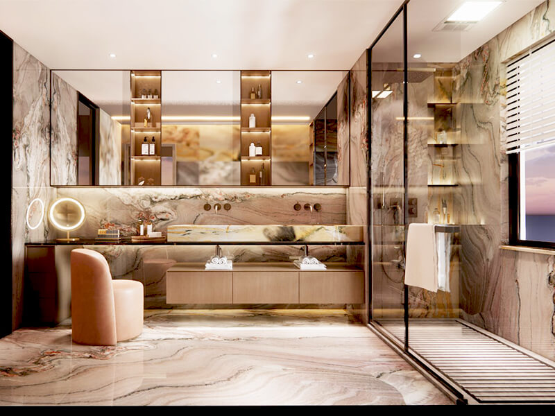 Propitious Omen Marble Bathroom