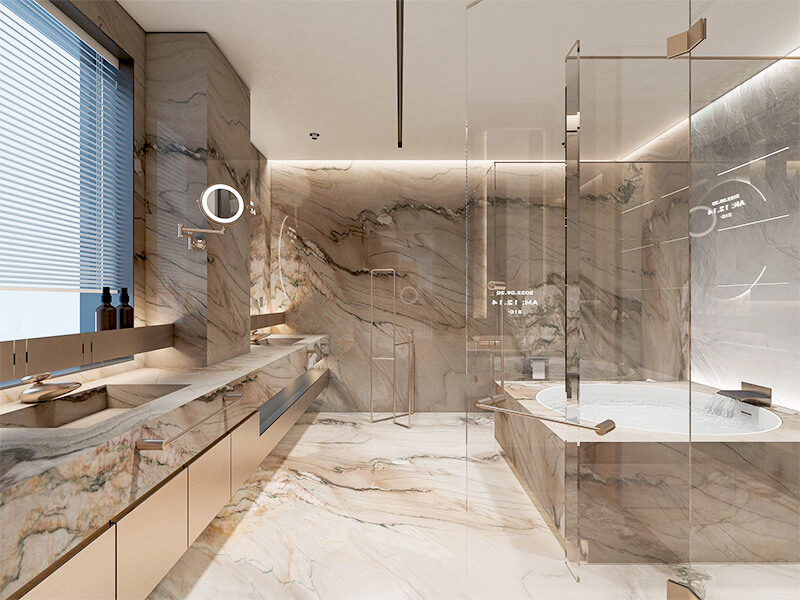 Propitious Omen Marble Bathroom