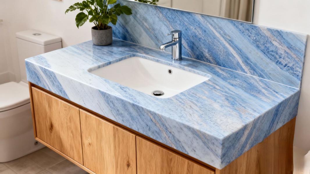 Brazil Blue Crystal Quartzite Vanity Top