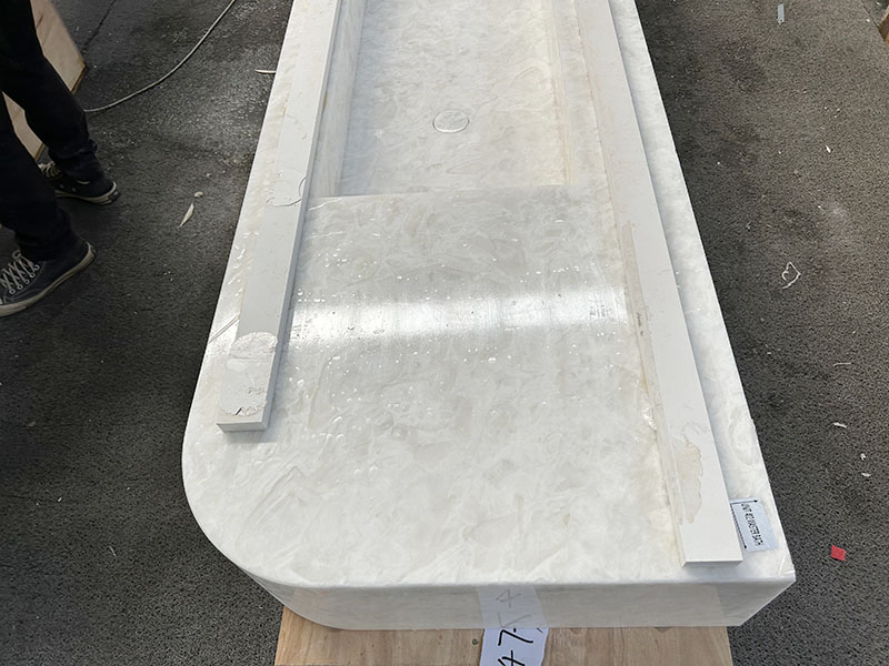 Glacier White Onyx Curved Vanity Tops