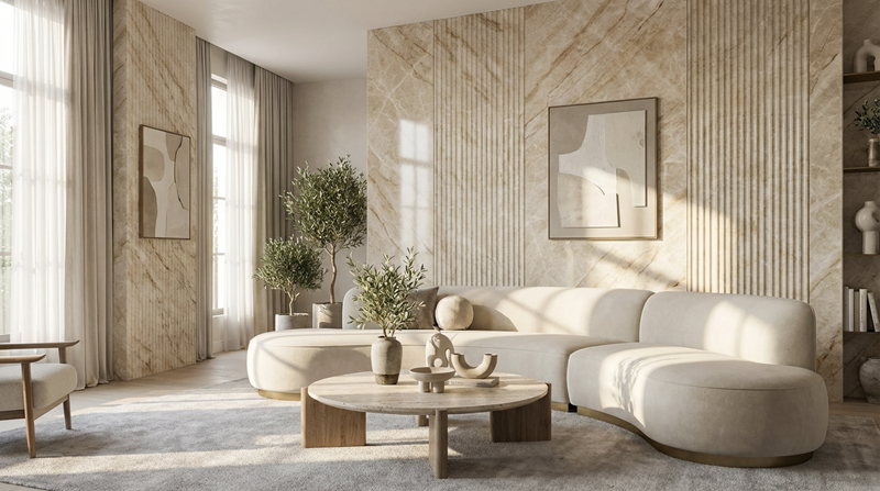 Jinghu Chunxiao Marble Fluted Wall Panel