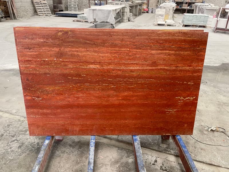 Azarshahr Red Travertine Table Top