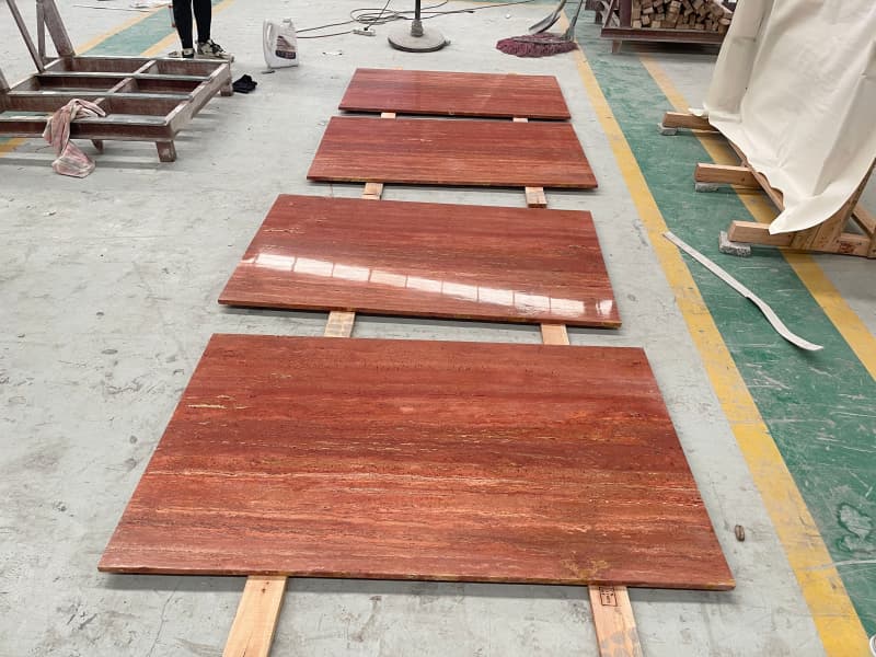 Azarshahr Red Travertine Table Top