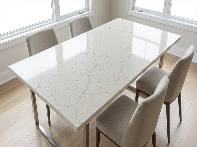 White Quartz Calacatta Table Tops