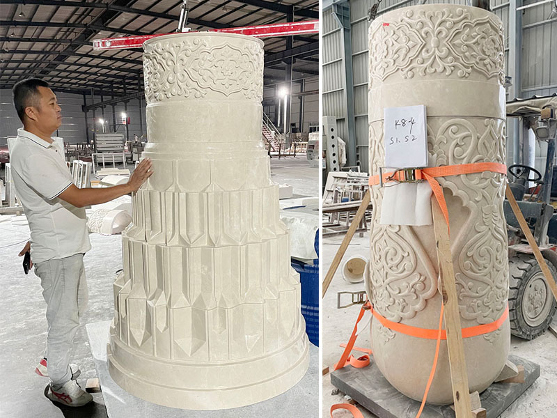 Aran White Marble Columns