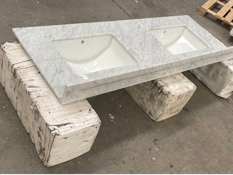 Prefabricated 61 Inch White Marble Countertop