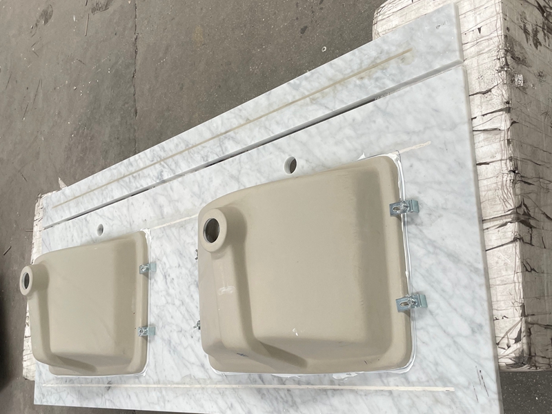 Carrara White Marble Master Bath Vanity Top