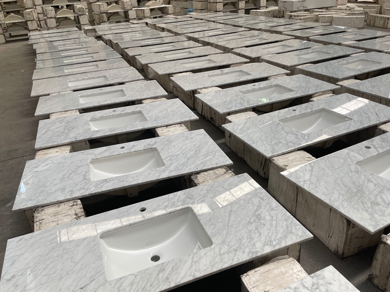 Polished Carrara White Stone Countertop