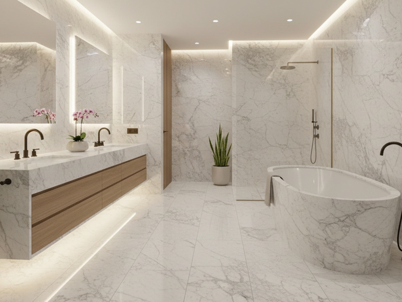 Italian Carrara Marble Bathroom Vanity Tops