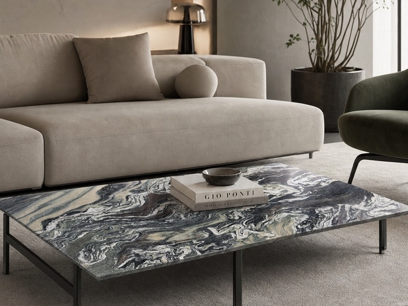 Cipollino Verde Marble Coffee Table