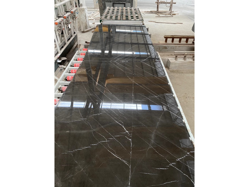 Pietra Grey Marble vein matched wall panels