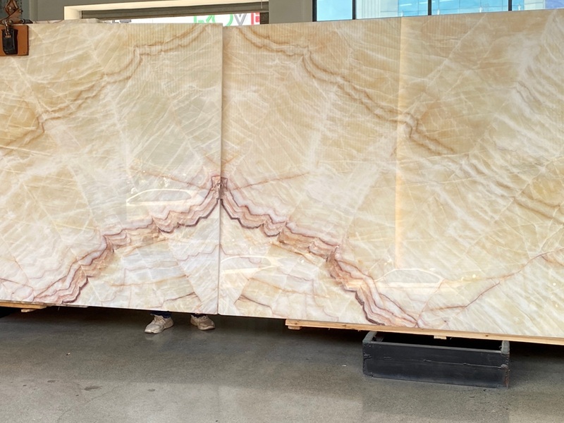 Bookmatched White Onyx