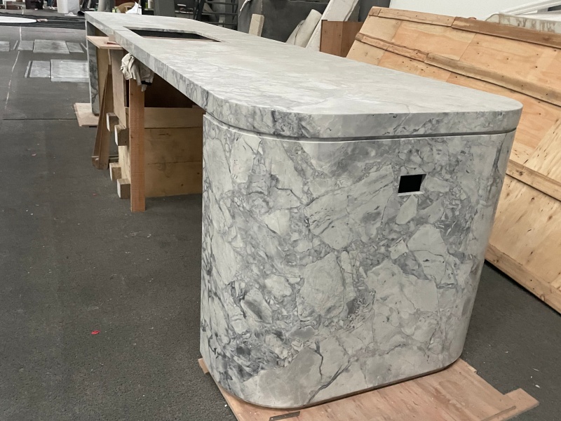 Brazilian Super White Quartzite Kitchen 