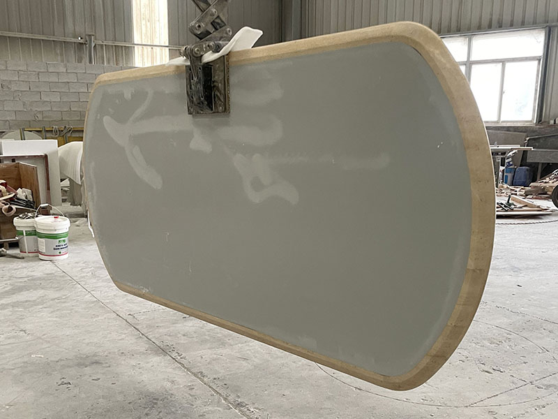 Travertine Dining table top back