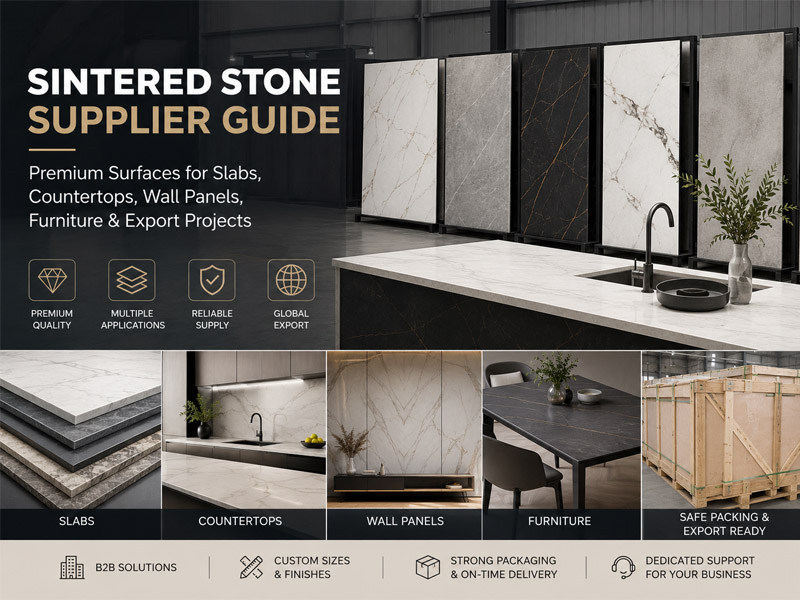Sintered stone supplier guide for slabs countertops wall panels and export projects
