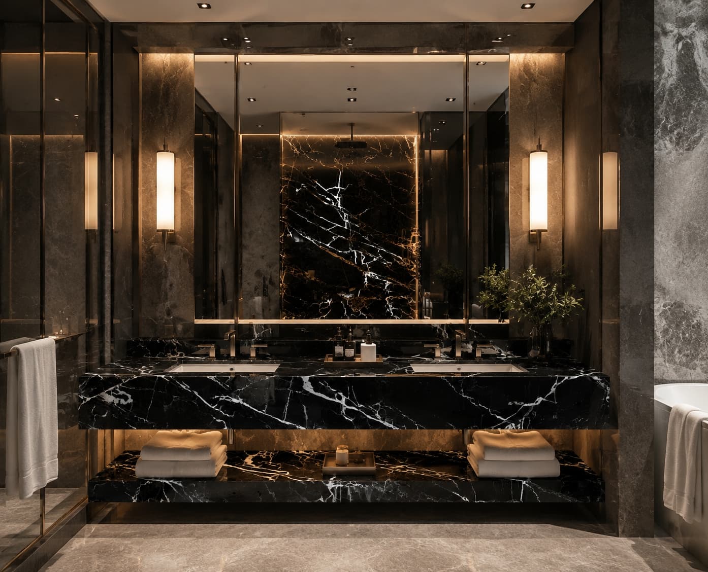 Advantages Dramatic black-white contrast instantly upgrades space to opulent, high-class style; perfectly matches gold, brass, dark wood and neutral paint tones Low water absorption resists daily water stains and oil marks better than many light-colored marbles Timeless design fits modern, minimalist, neoclassical and Italian luxury styles
