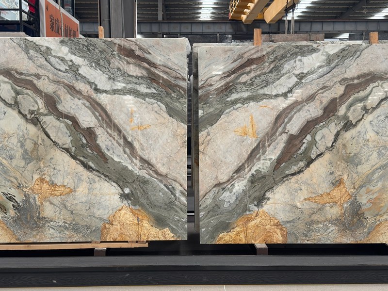 Bookmatched Siena White Quartzite