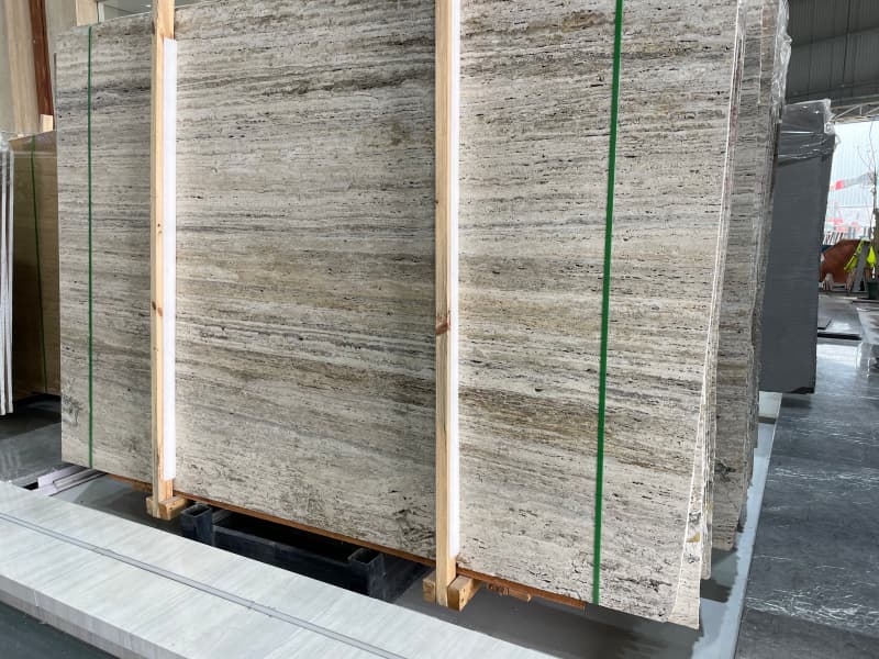 Silver Grey Iranian Travertine Slabs