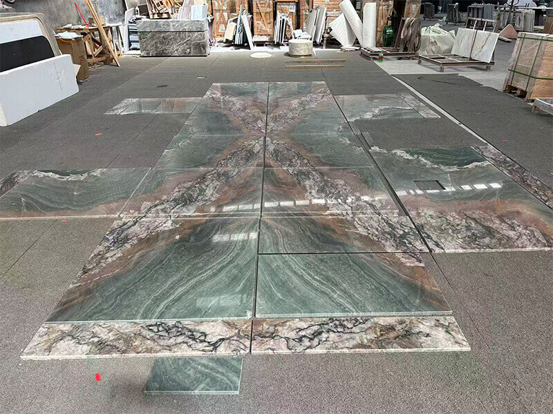 Dragon Green Quartzite Finished Layout Display