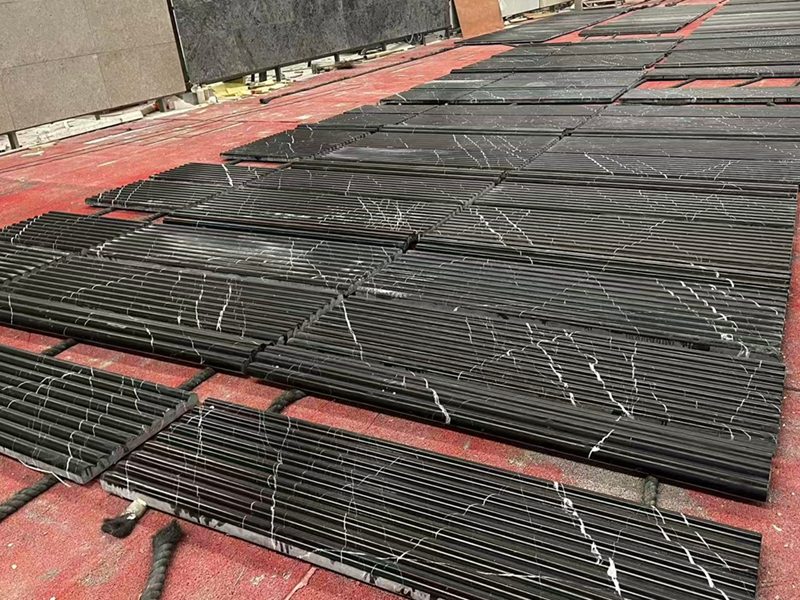 Nero Marquina Marble Fluted Wall Panels
