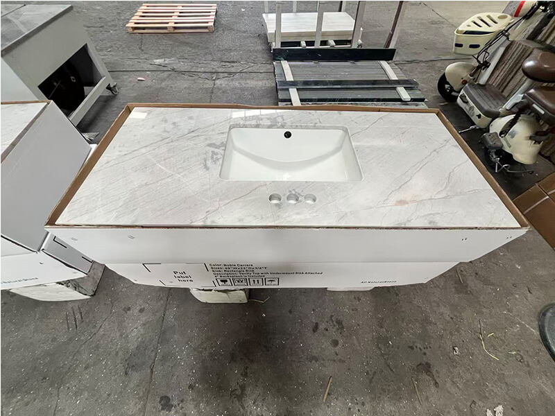 Packing details of Noble Carrara Grey marble vanity top