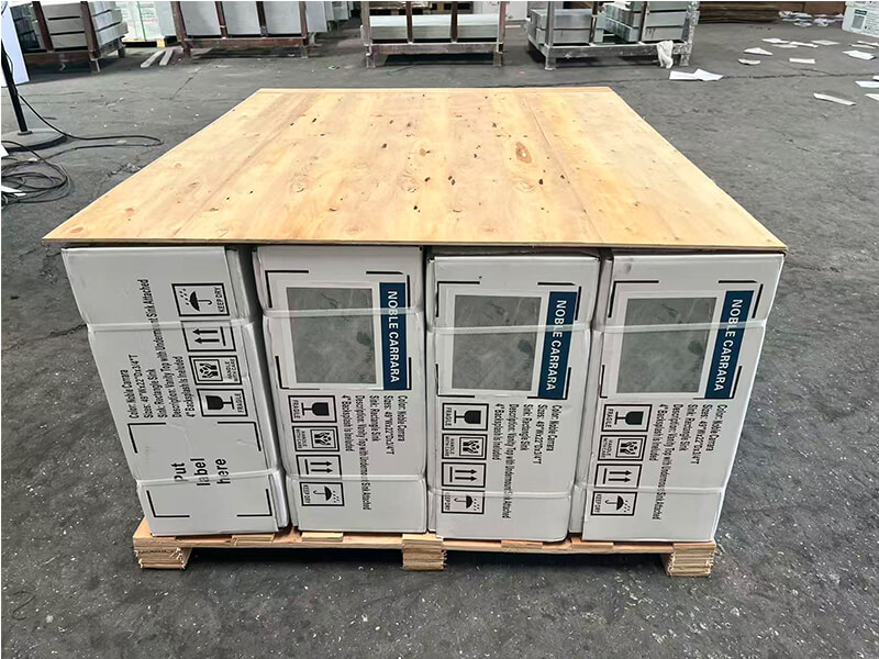 Packing details of Noble Carrara Grey marble vanity top
