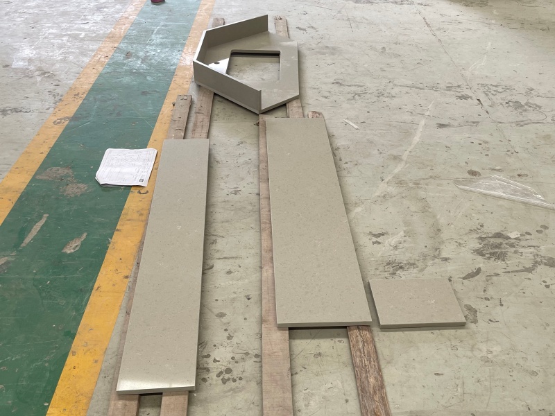 Custom Grey Quartz Angled Vanity Tops
