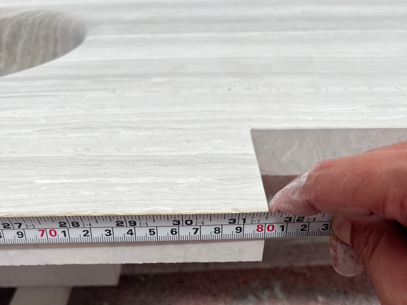 Wooden White Marble Integrated Vanity measurement