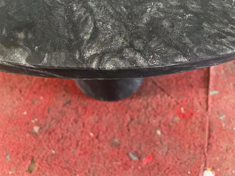 Briliant Black Marble Honed Round Dining Table