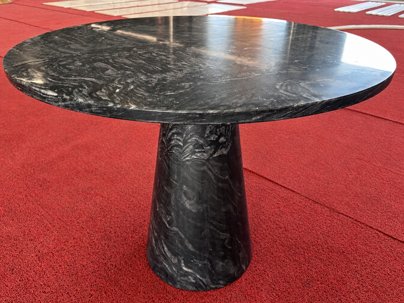 Shangri-La Grey Marble Round Dining Table