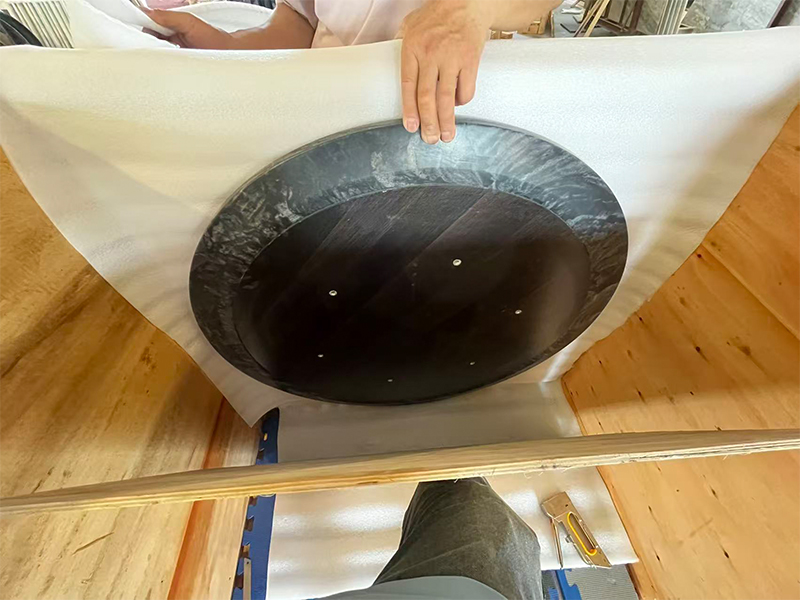 Briliant Black Marble Honed Round Dining Table