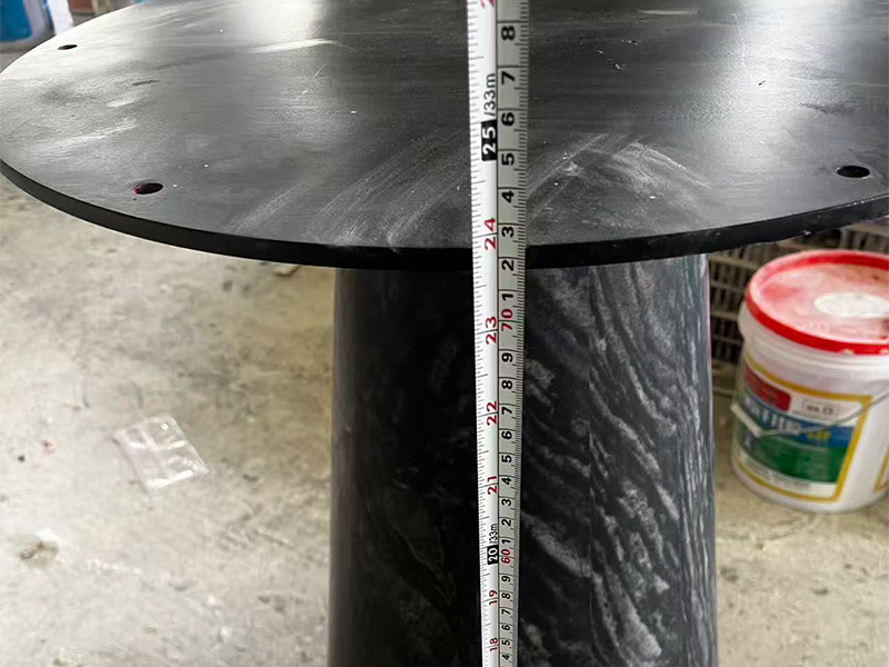 Briliant Black Marble Honed Round Dining Table