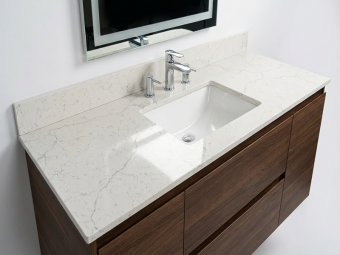 White Attica Quartz for Vanity Tops