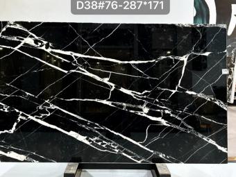 Bvlgari Black Marble Slab with Golden Veining
